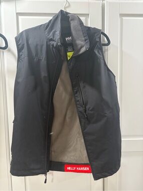 Helly Hansen Black Men's Shell Vest with Red Logo Trim